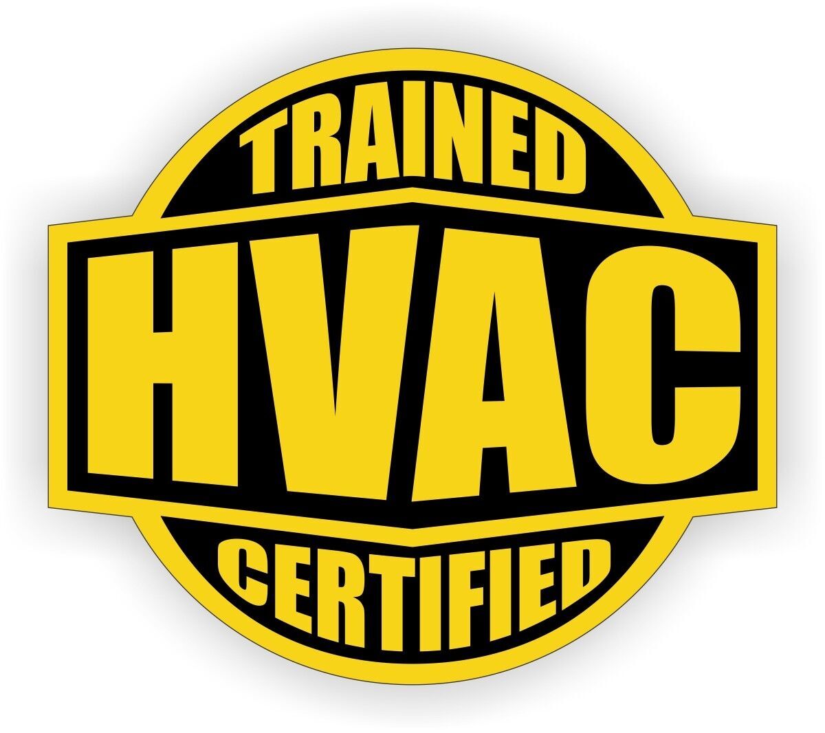 HVAC Trained Certified Hard Hat Sticker Decal