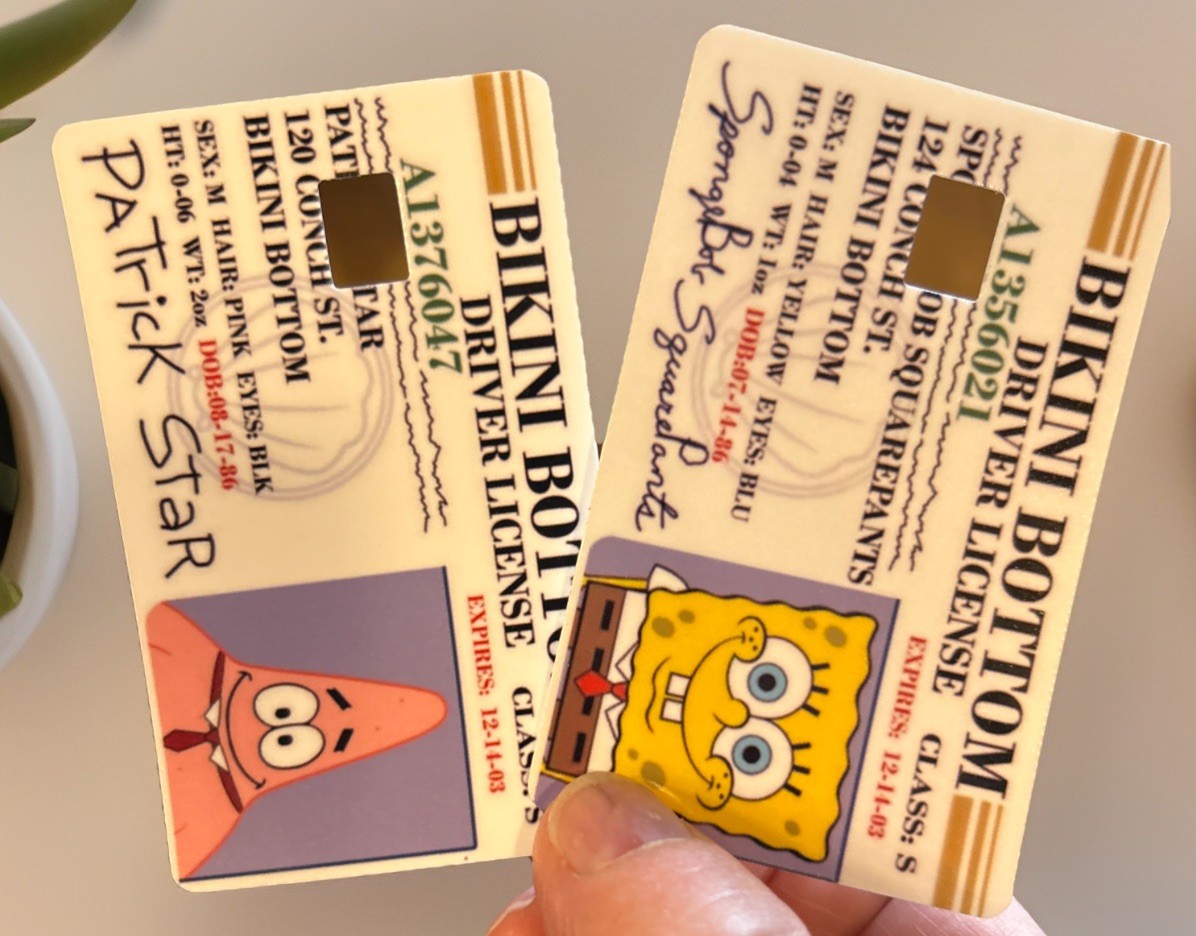 2 Pack Funny SpongeBob Patric Debit Credit Card Sticker Vinyl Decal Skin FanArt