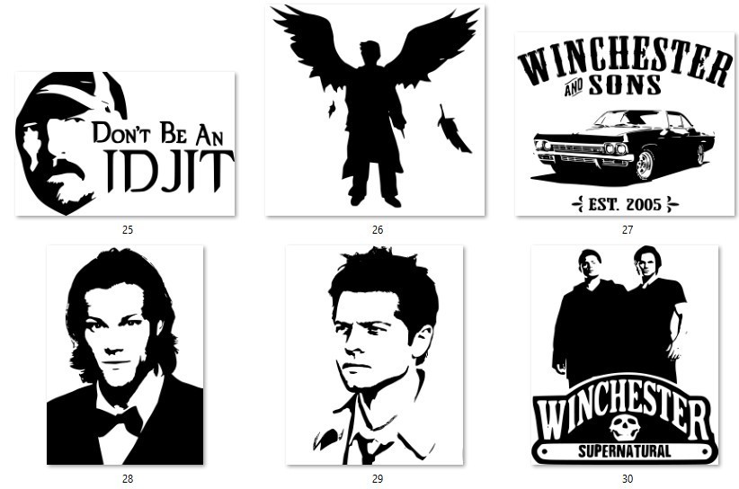 Supernatural Theme Decals 5"