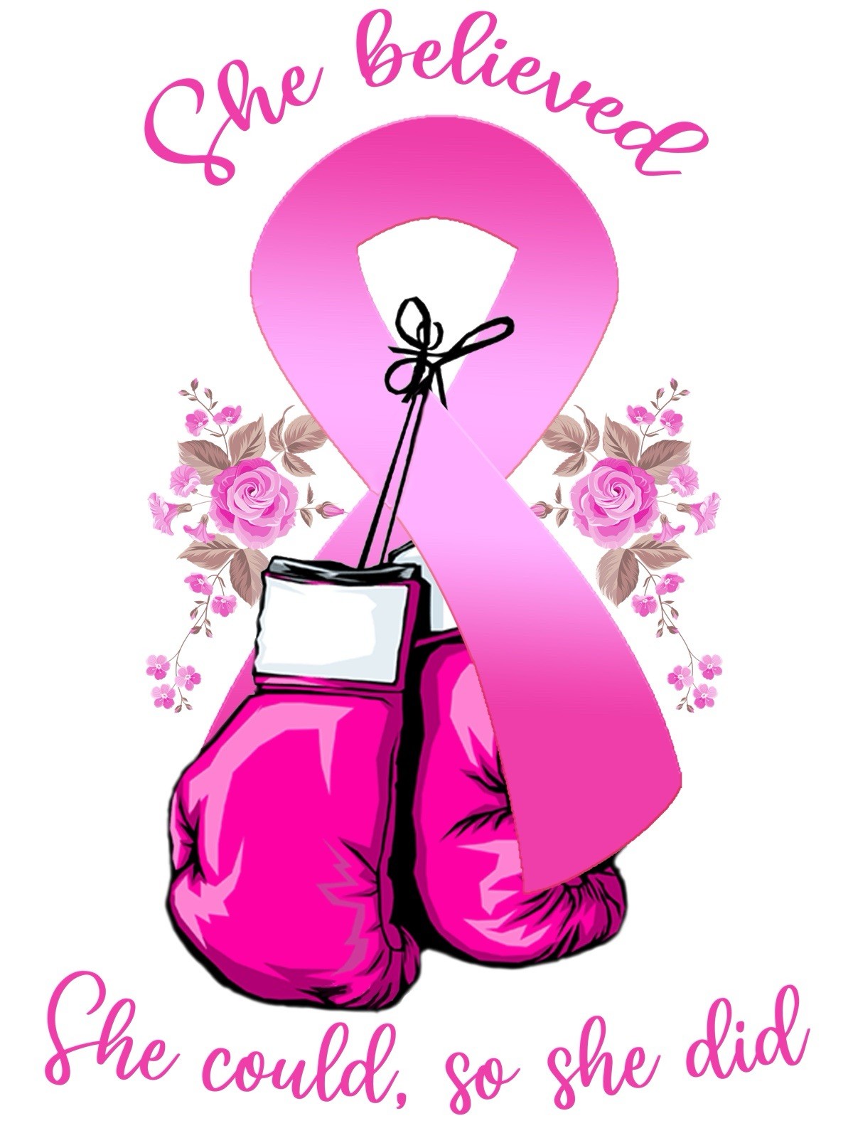 Breast Cancer She Believed Stickers (4) Labels Card Gift Craft Paper Journal