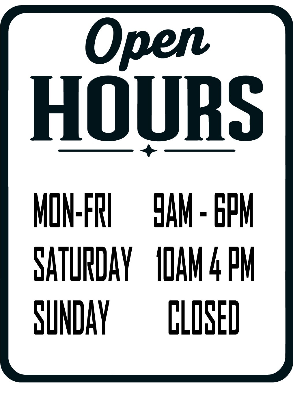 Business Store Open Hour Decal Vinyl Sticker Window Door Wall Sign Decals