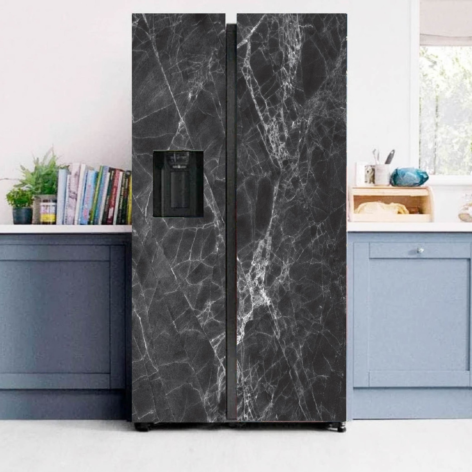 Peel and Stick Fridge Wrap Vinyl Refrigerator Cover 32" x 78.7" (81x200cm)