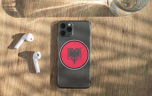 Albania Flag Circle Sticker Decal