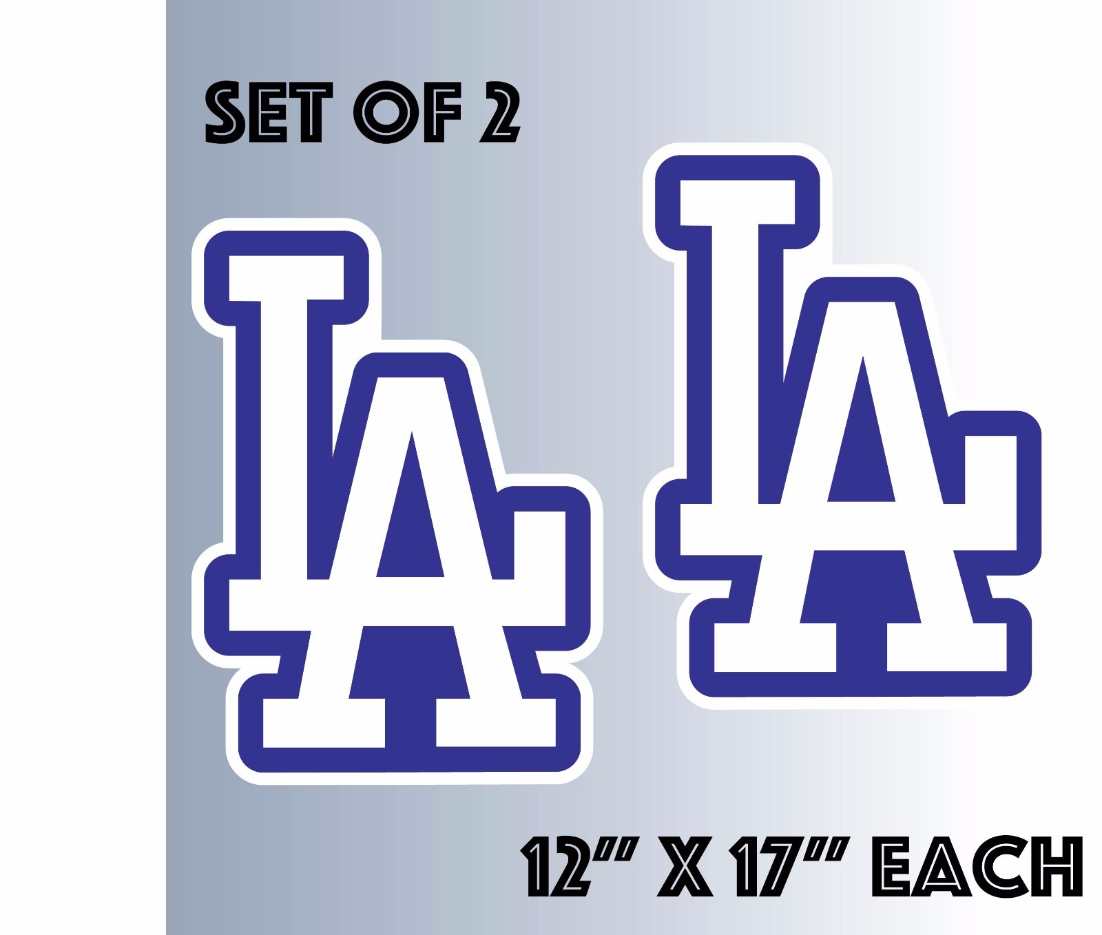 Los Angeles Dodgers Vinyl Sticker Decal Cornhole Set of 2 (12"x17")