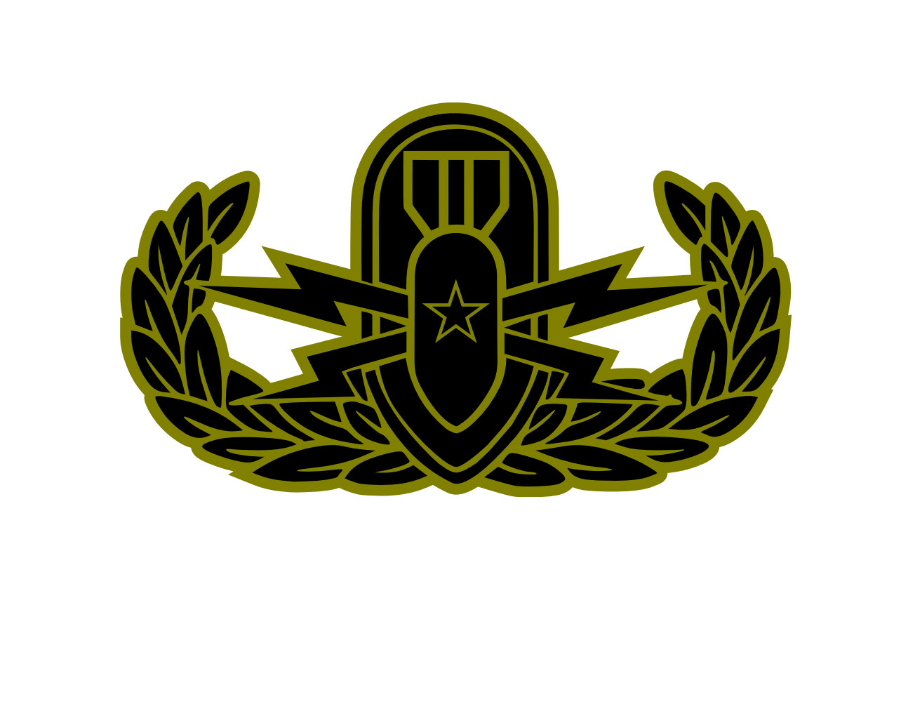 Senior Explosive Ordnance Disposal (EOD) Badge Vinyl Window Decal Olive/Black