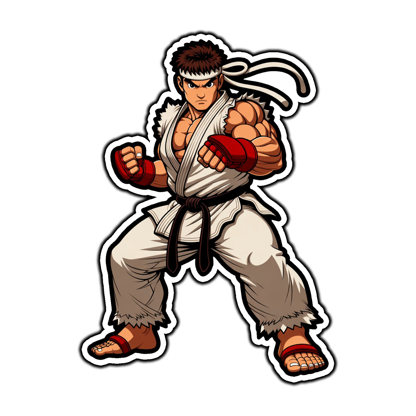 Ryu #2 Street Fighter Retro Sticker Waterproof Vinyl Decal Die-Cut Garage
