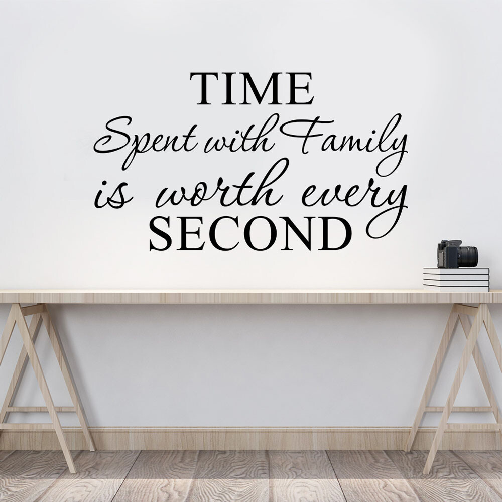 2 PCS Wall Sticker Time Spent With Family is Worth Every Second Vinyl Home Decor