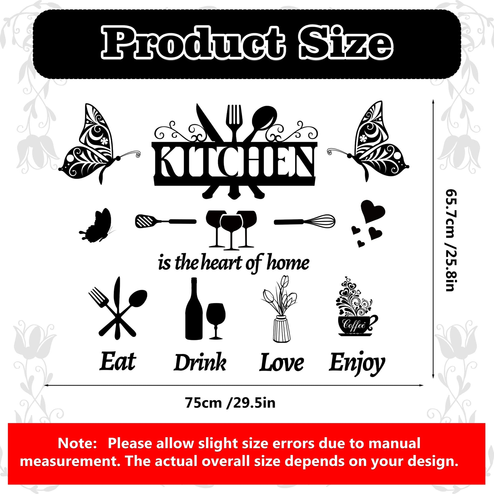 Large Kitchen Wall Decals Quotes The Kitchen is The Heart of Home Sign Decor