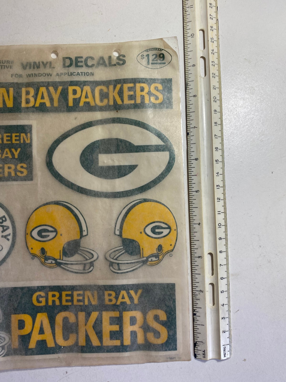 Vintage Rare Green Bay Packers Team Logo Color Vinyl Car Window Decal Stickers