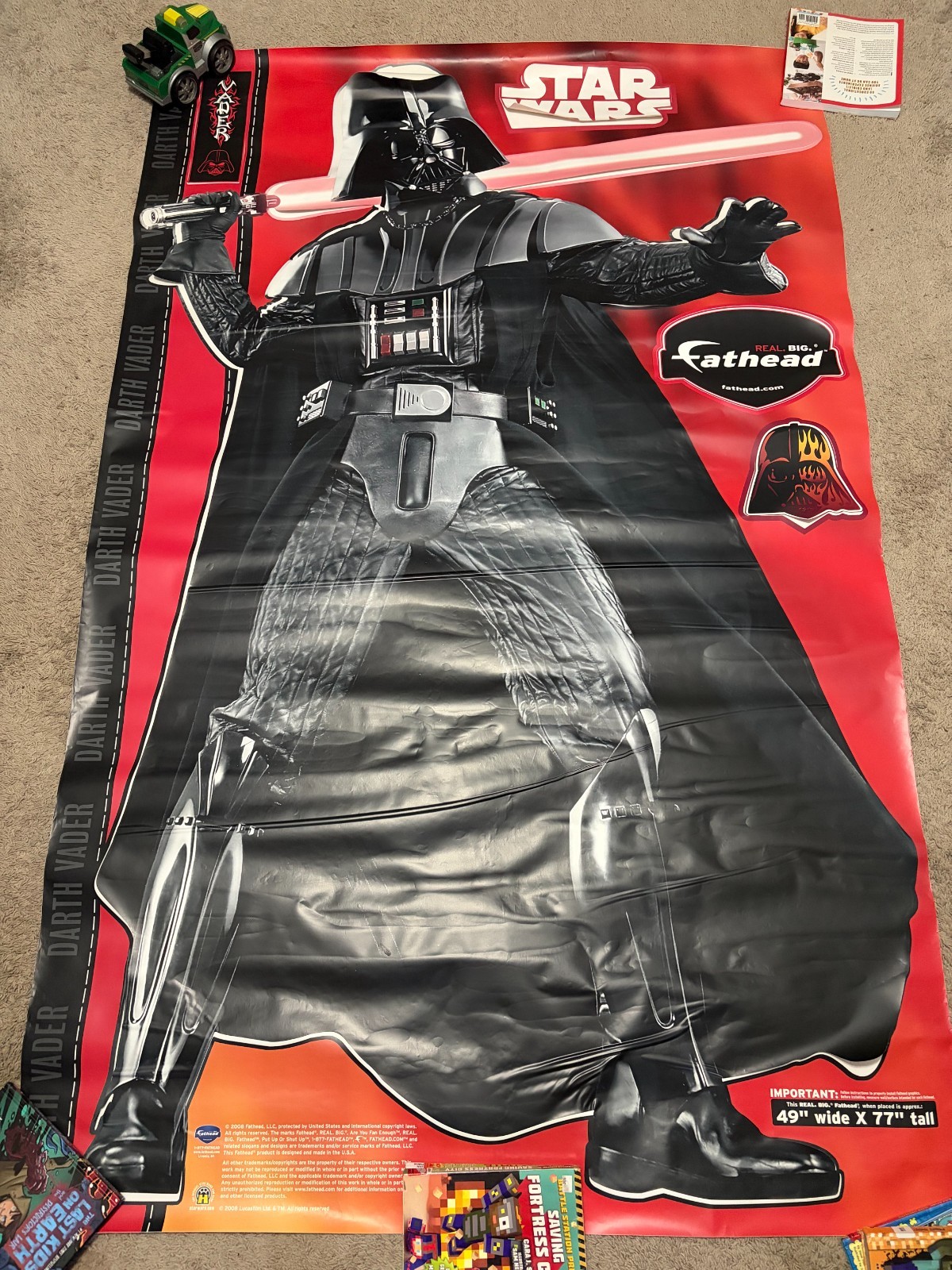 New 2008 Star Wars Darth Vader Jumbo Lifesize Fathead Wall Sticker Decal