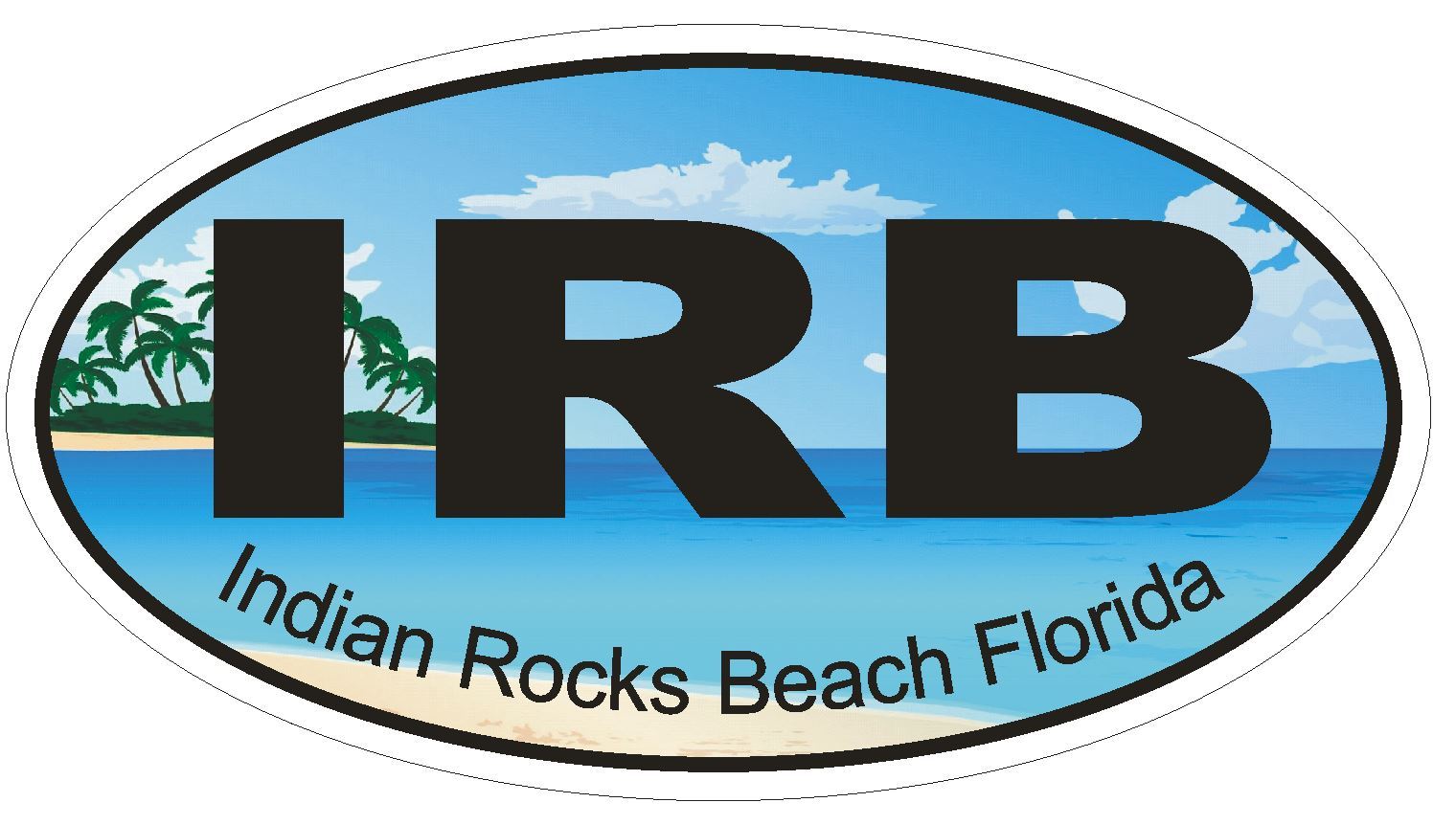 Indian Rocks Beach Florida Oval Bumper Sticker or Helmet Sticker D1211