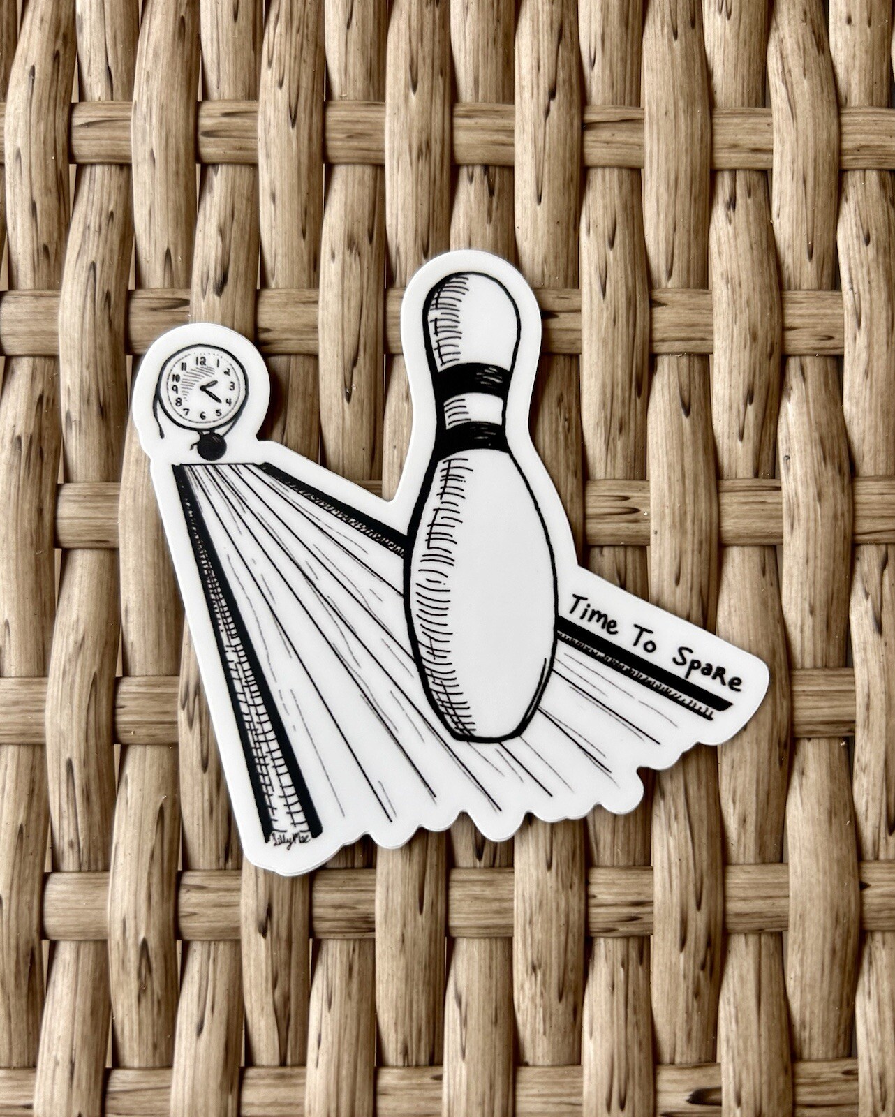 Time To Spare 3×3 inches Die Cut Stickers Funny Pun Art As A Gift