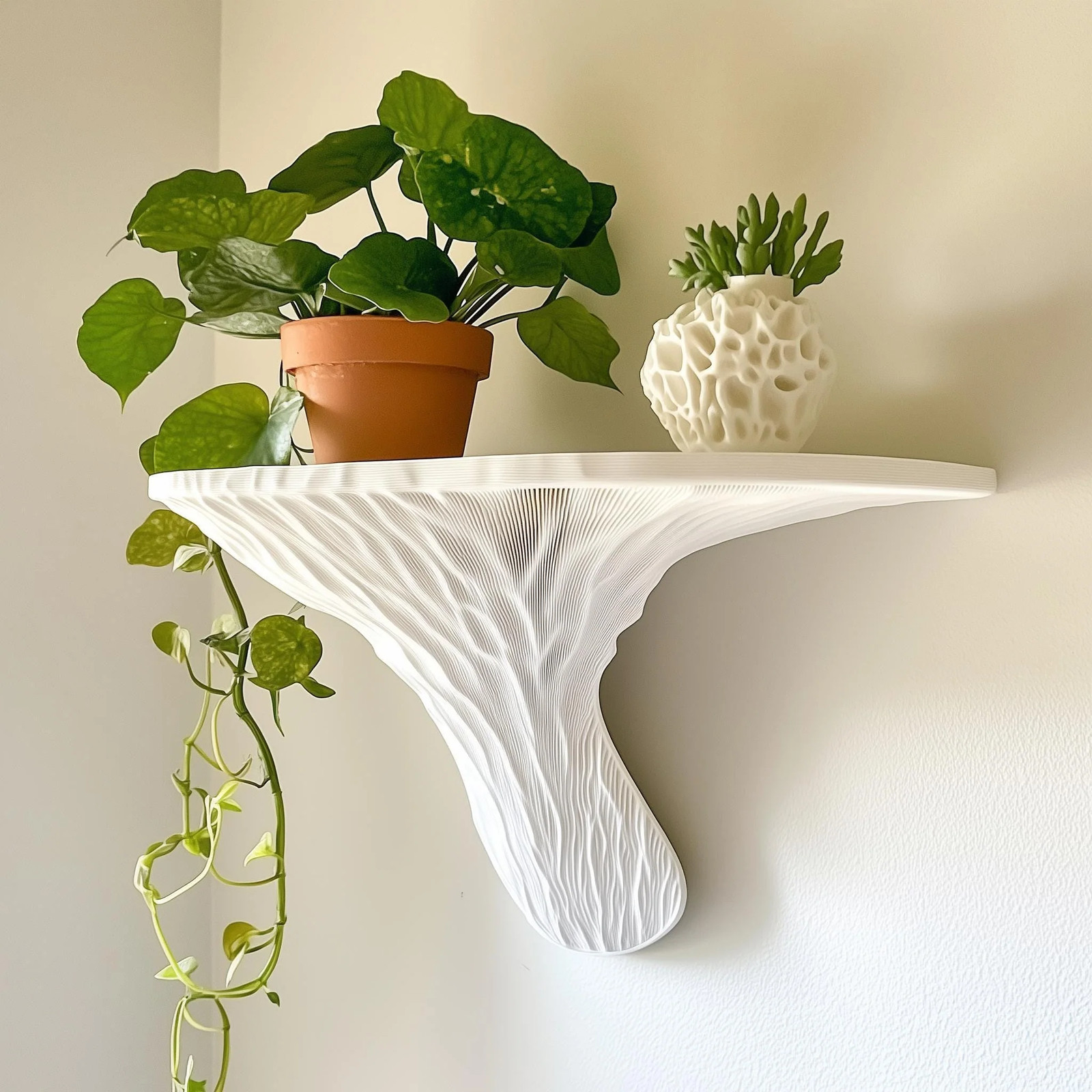 Deadly Galerina Mushroom Shelf | Organic 3D Printed Floating Shelf |