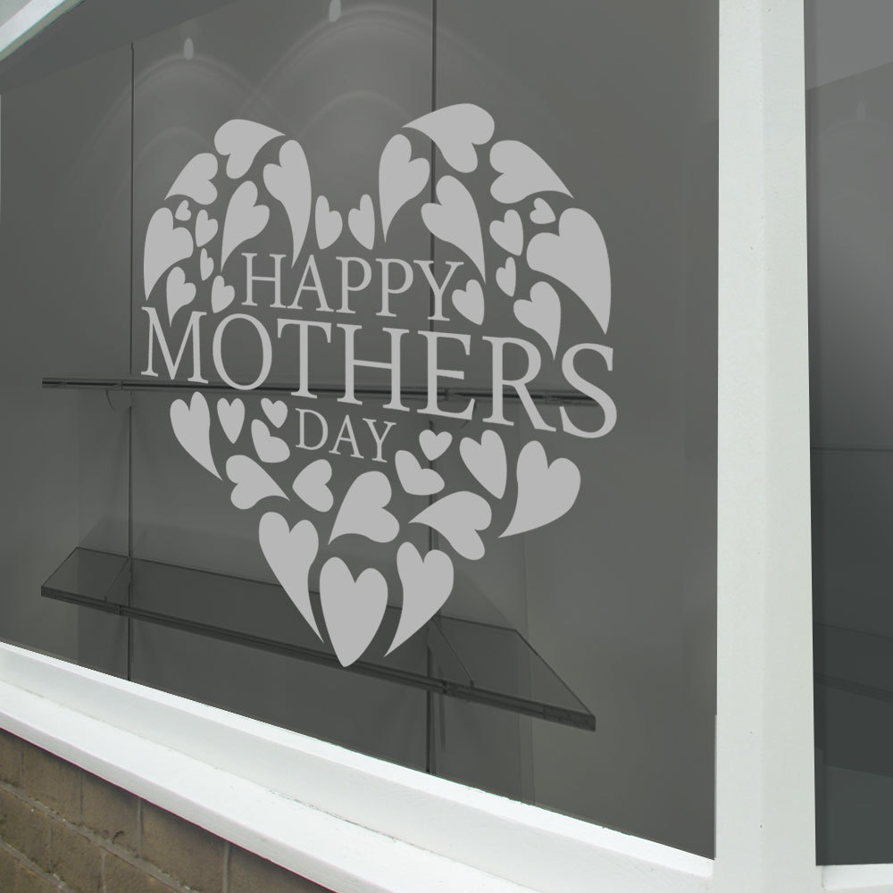 Happy Mothers Day Wall & Window Stickers Mother Decals Shop Window Display A338