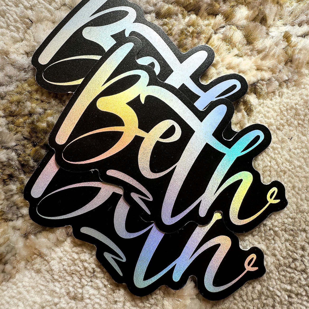 Name Sticker : BETH | 6PC Pack | for school or Office | graffiti | Calligraphy