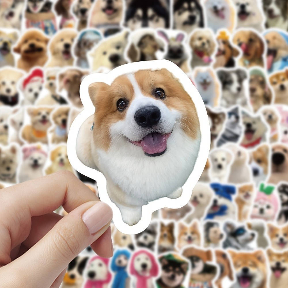 100pcs Realistic Cat Dog Stickers Cute Kitten Puppy Vinyl Laptop Bottle Decals