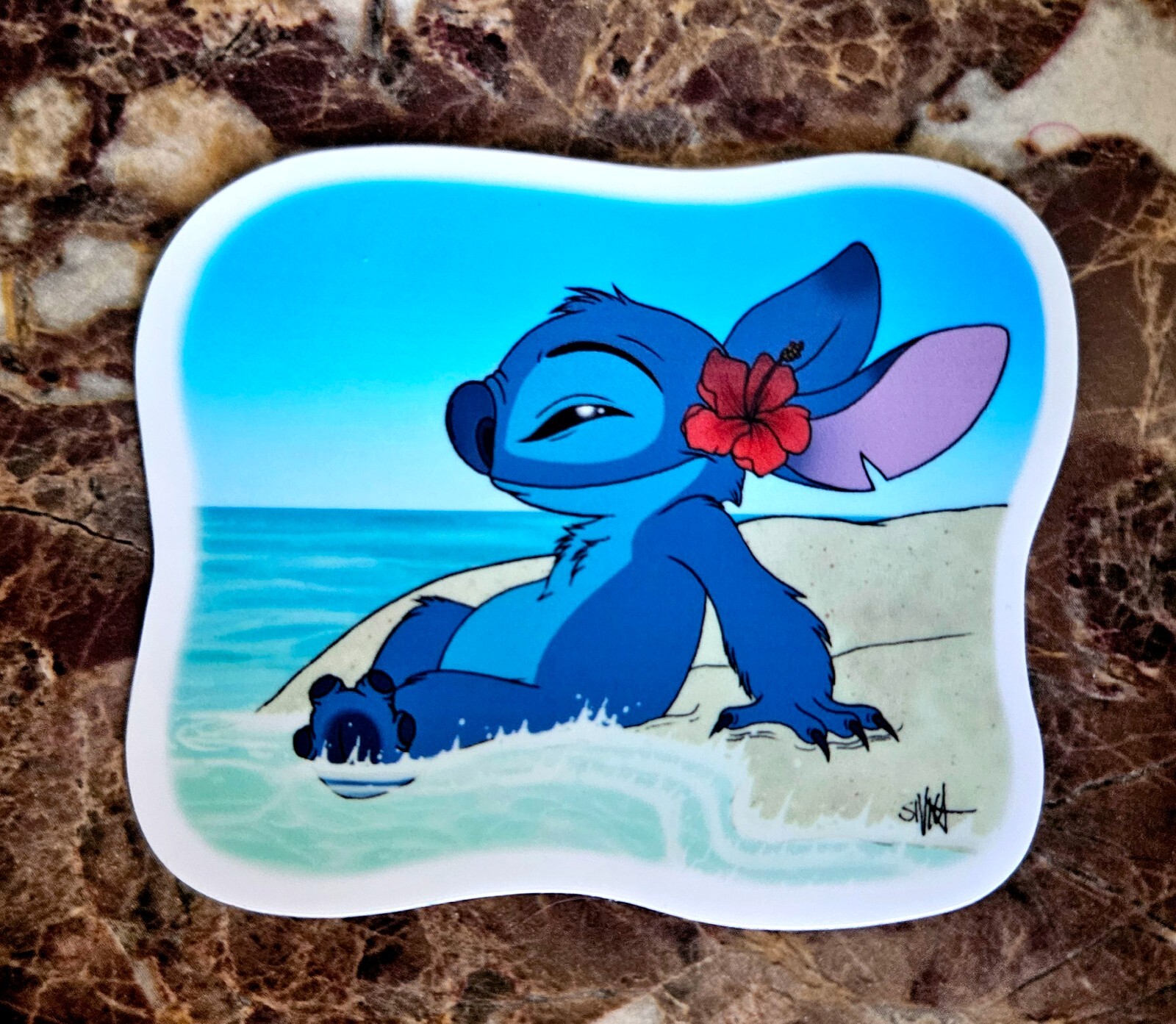 Disney Lilo Stitch Beach Summer Hawaii 3" Vinyl Sticker Cartoon