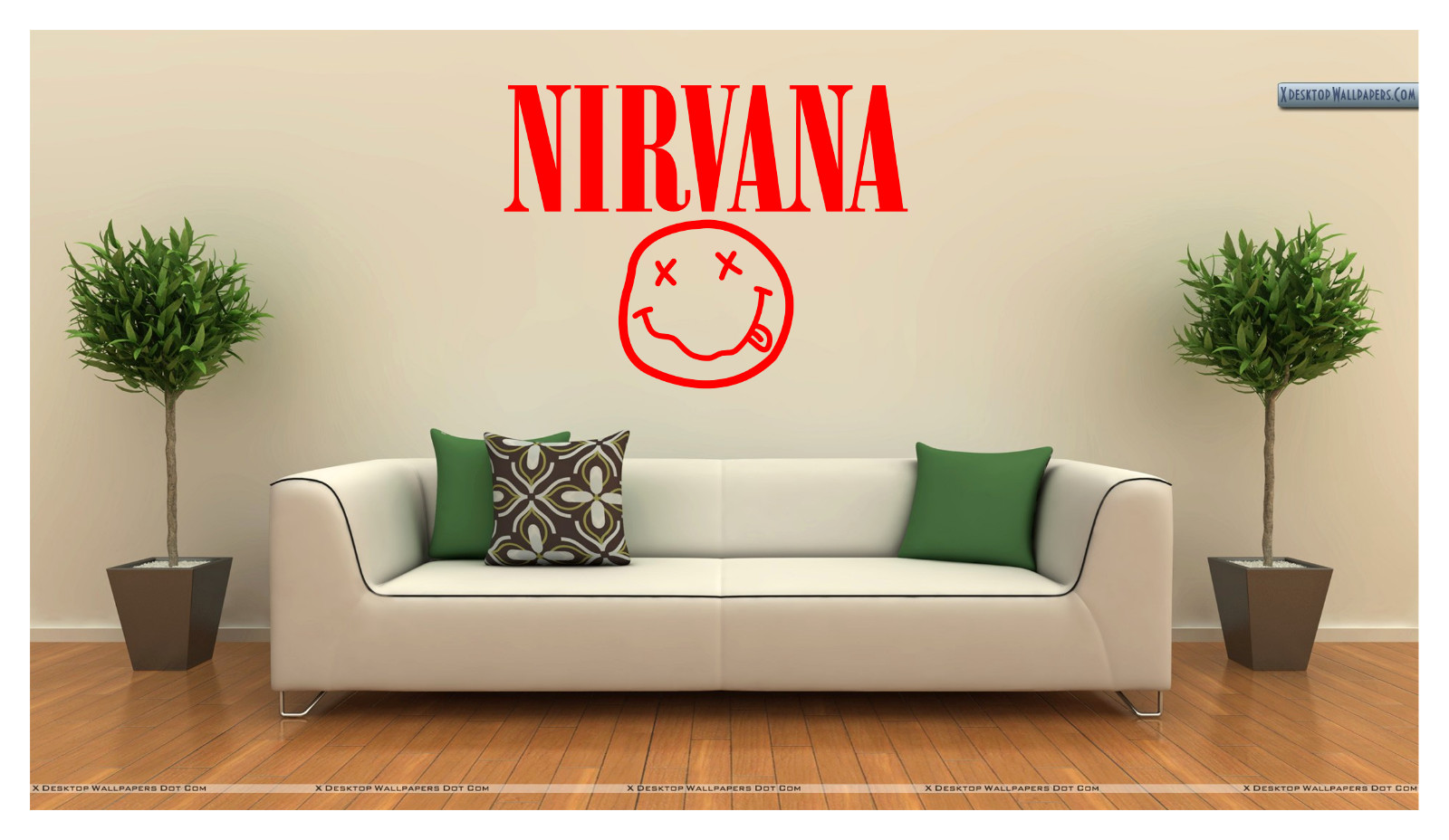NIRVANA – ROCK BAND – FACE LOGO – LARGE – WALL VINYL DECAL STICKER – REMOVEABLE