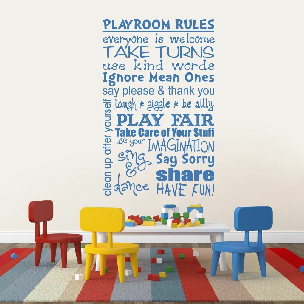 Playroom Rules Wall Decal – Kids, Playroom, Classroom, Wall Sticker, Wall Art