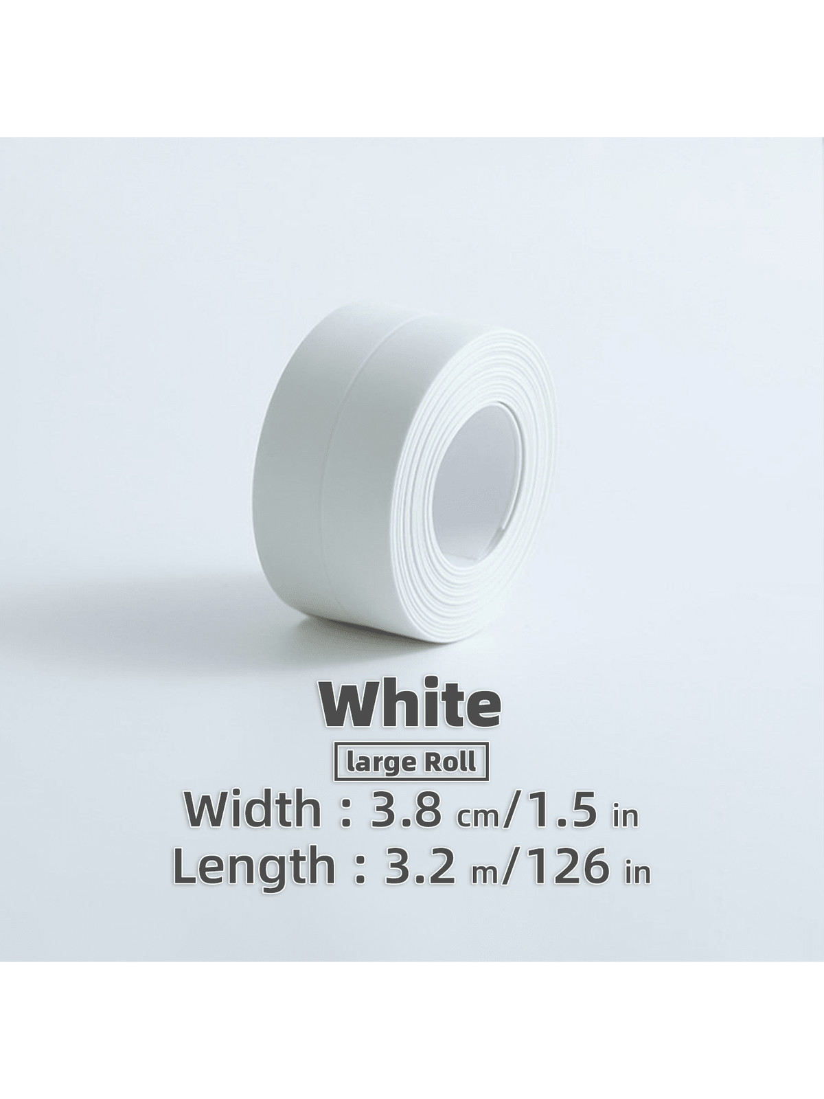 White Large Roll Waterproof Tape 3.8cm x 3.2m For Kitchen Bathroom Sealant
