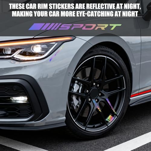 16PCS Wheel Rim Decal Sticker for 18-21 Inch Wheels, Reflective Car Stickers
