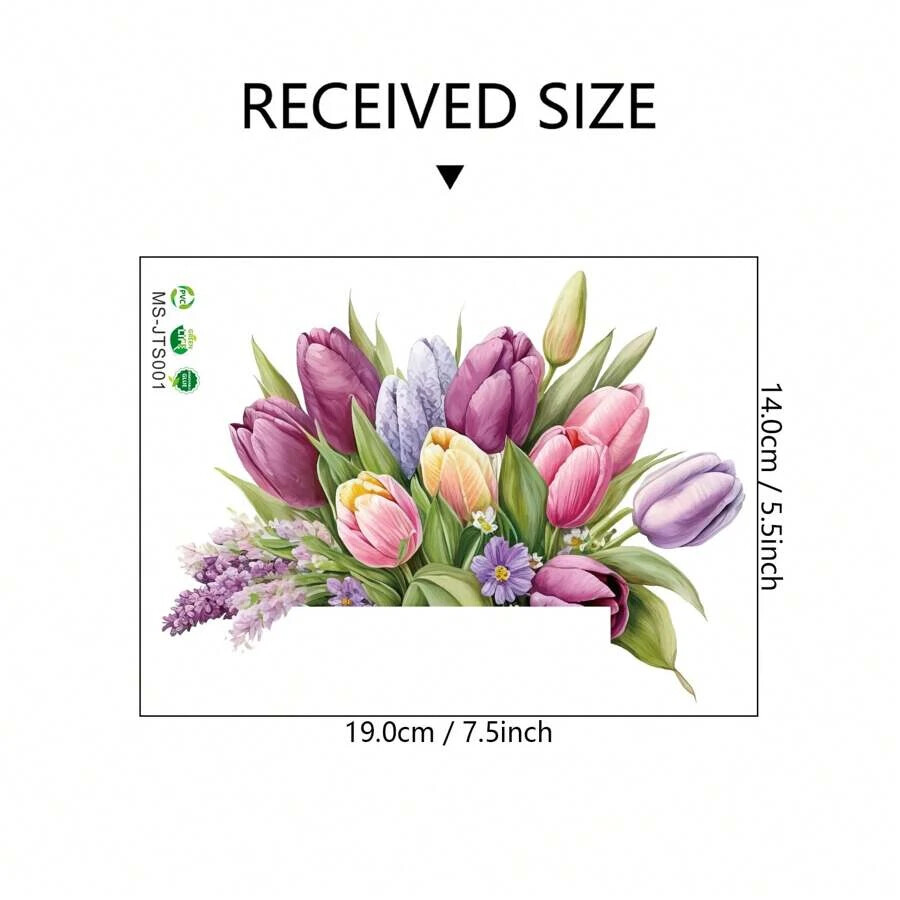4 Pcs Wall Decals Creative Tulip Switch Removable Flower Switch Leaf Stickers