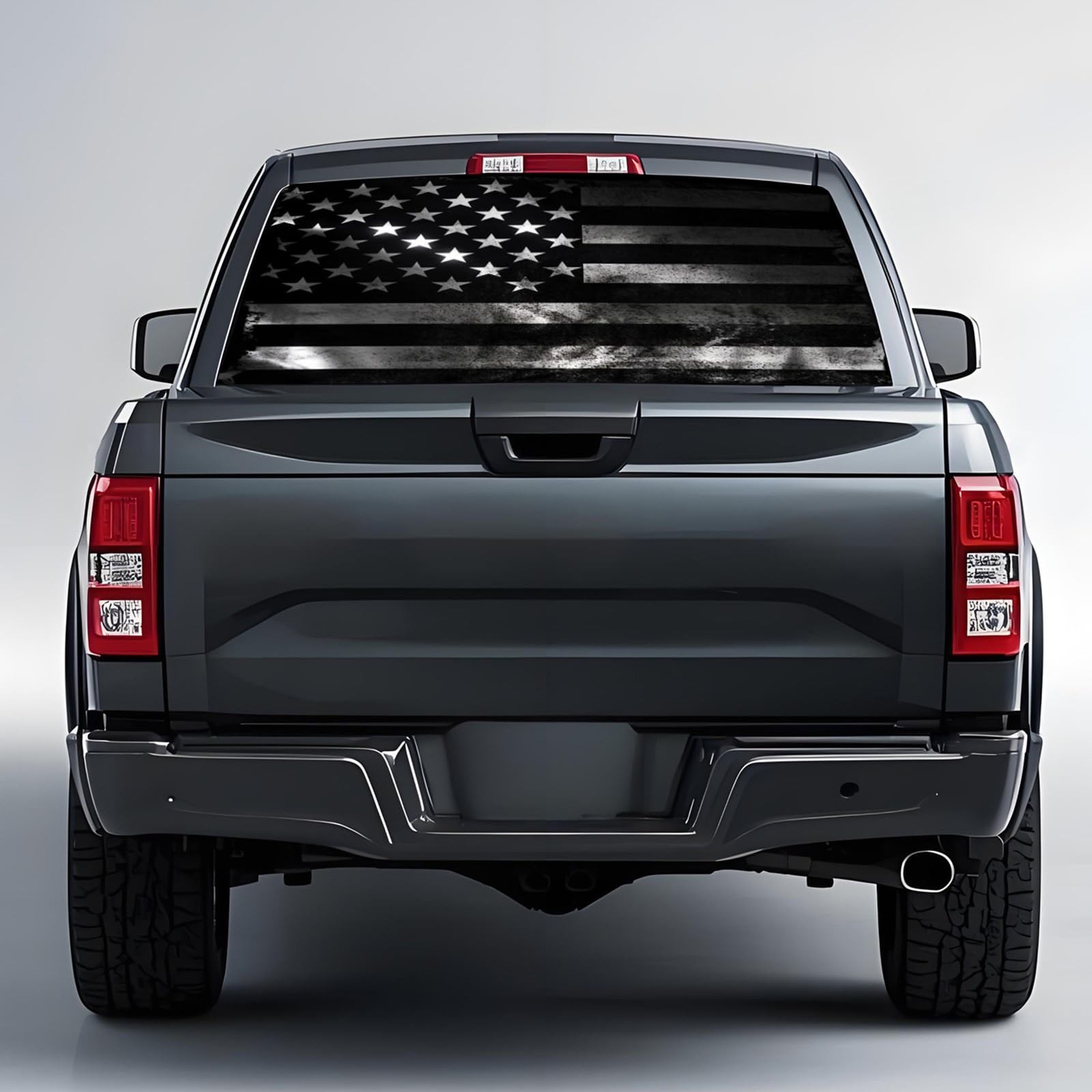 American Flag Window Decal for Trucks 65×17.3 in Rear Truck Decor