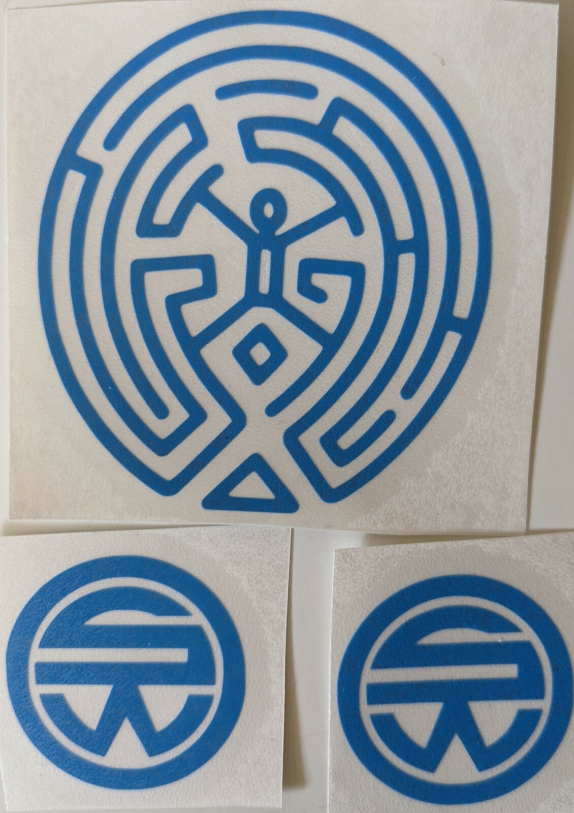 x3 Pack Westworld Maze / Shogun World Small Blue Vinyl Decals/Stickers Oracal