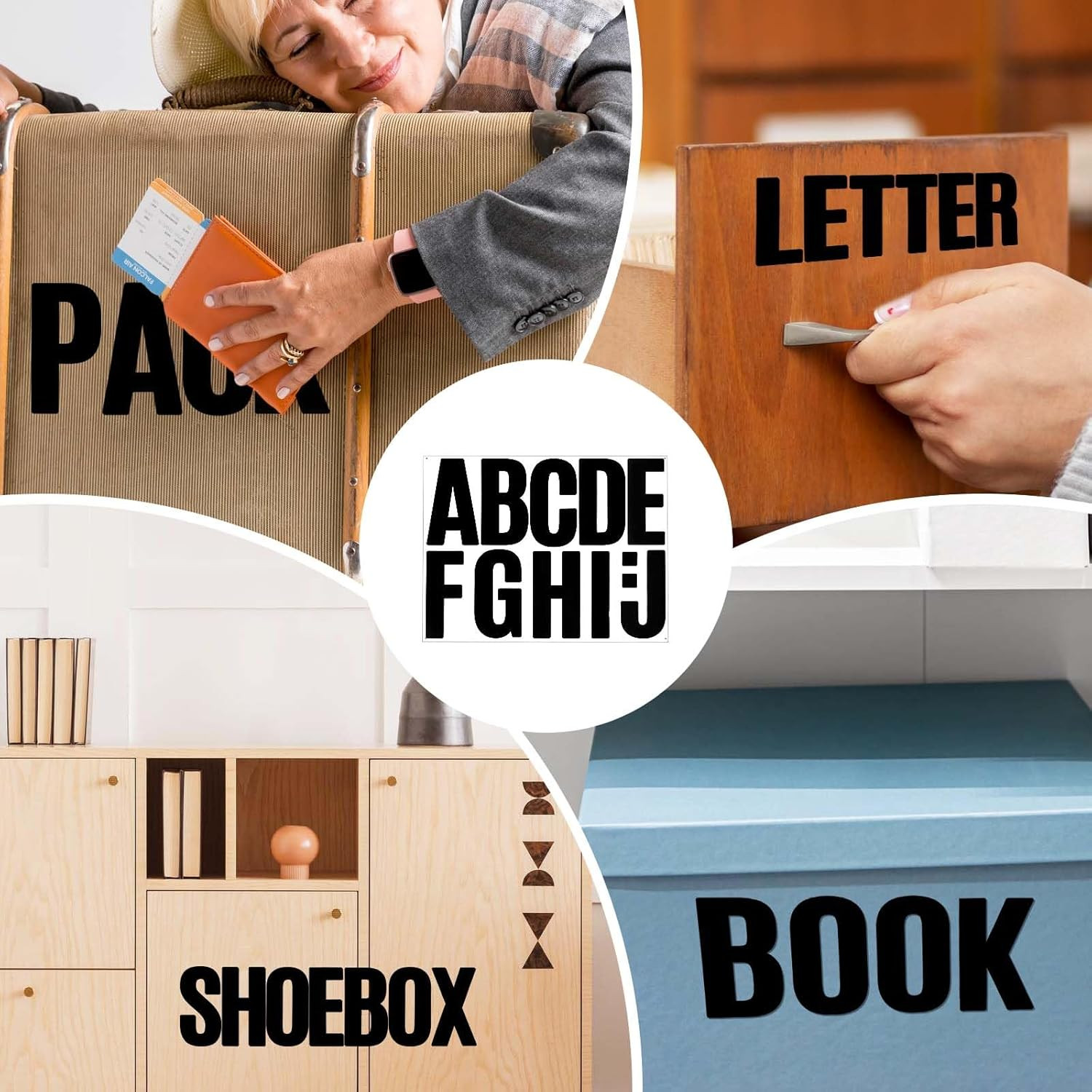 Large Vinyl Alphabet Stickers, 4 Inch Self-Adhesive Poster Letter Stickers for M