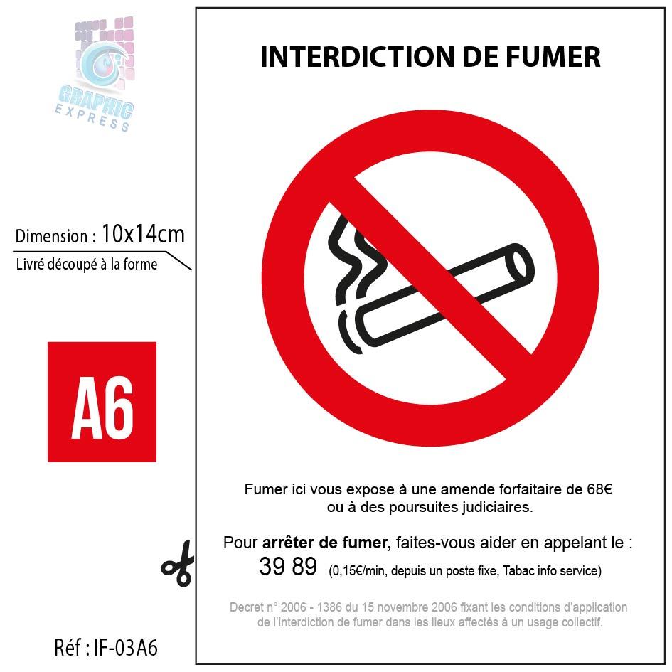 8 5/16×11 11/16in A4 – Sticker Prohibited Of Smoke – Prohibition IF-03