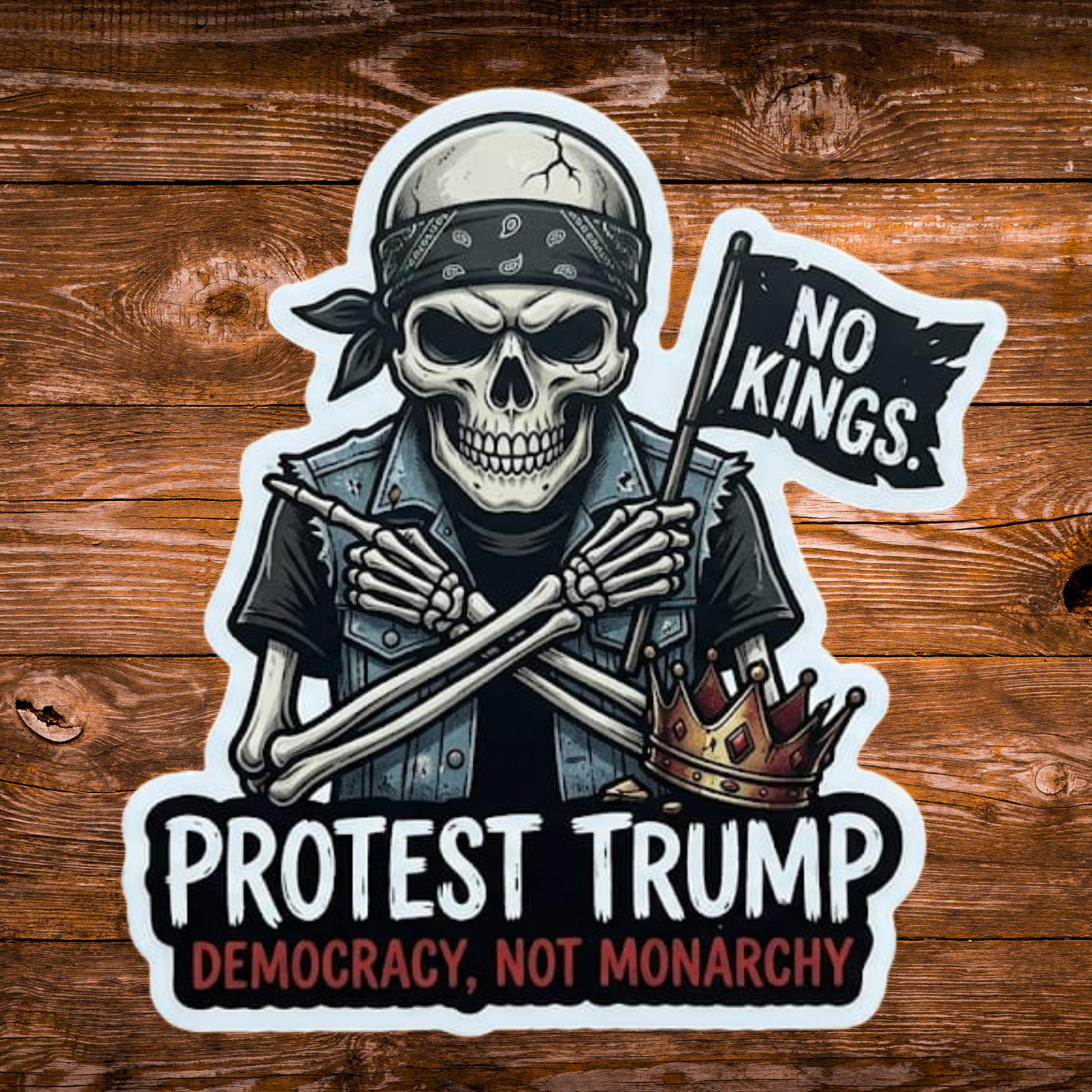 Anti Trump Stickers NO KINGS PROTEST Gas Pump Waterproof Vinyl NEW 1/10/50/100