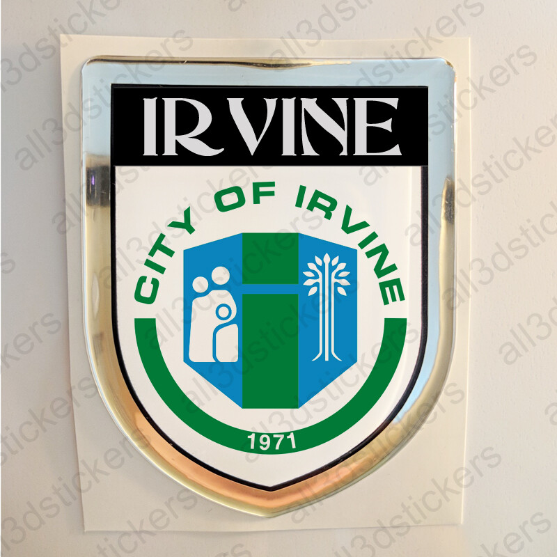 Irvine USA Sticker Seal Resin Domed Flag United States 3D Stickers Shield