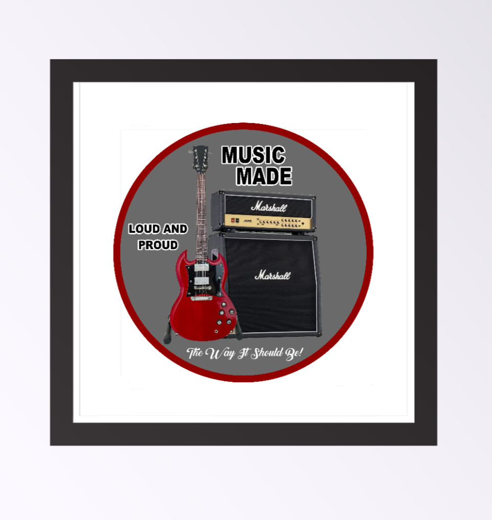 Guitar Music Made – 4in Handmade Vinyl Decal Auto Cooler Laptop Case Decor Cup