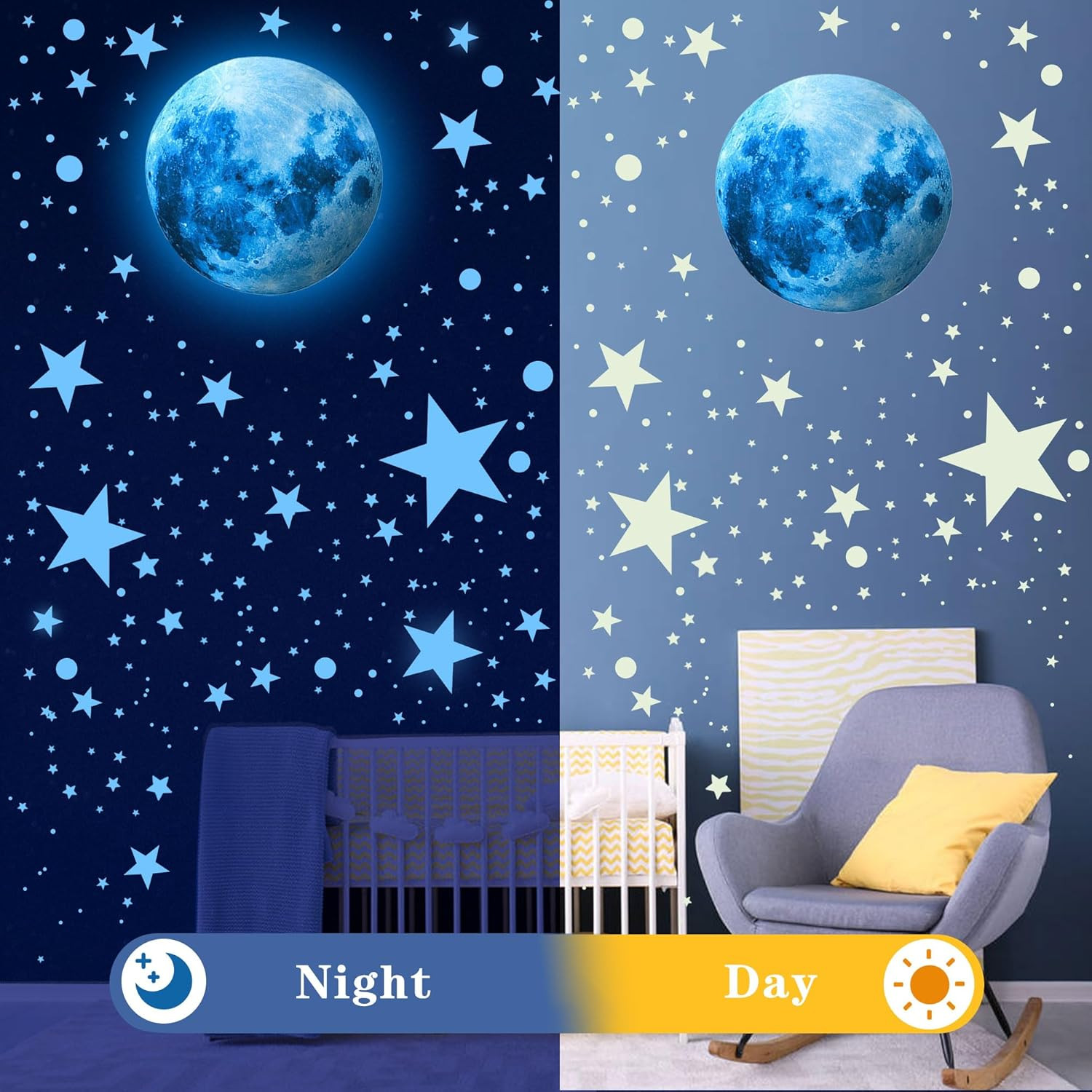 Glow in The Dark Stars Ceiling Stars Glow in The Dark Moon and Star Space Galaxy