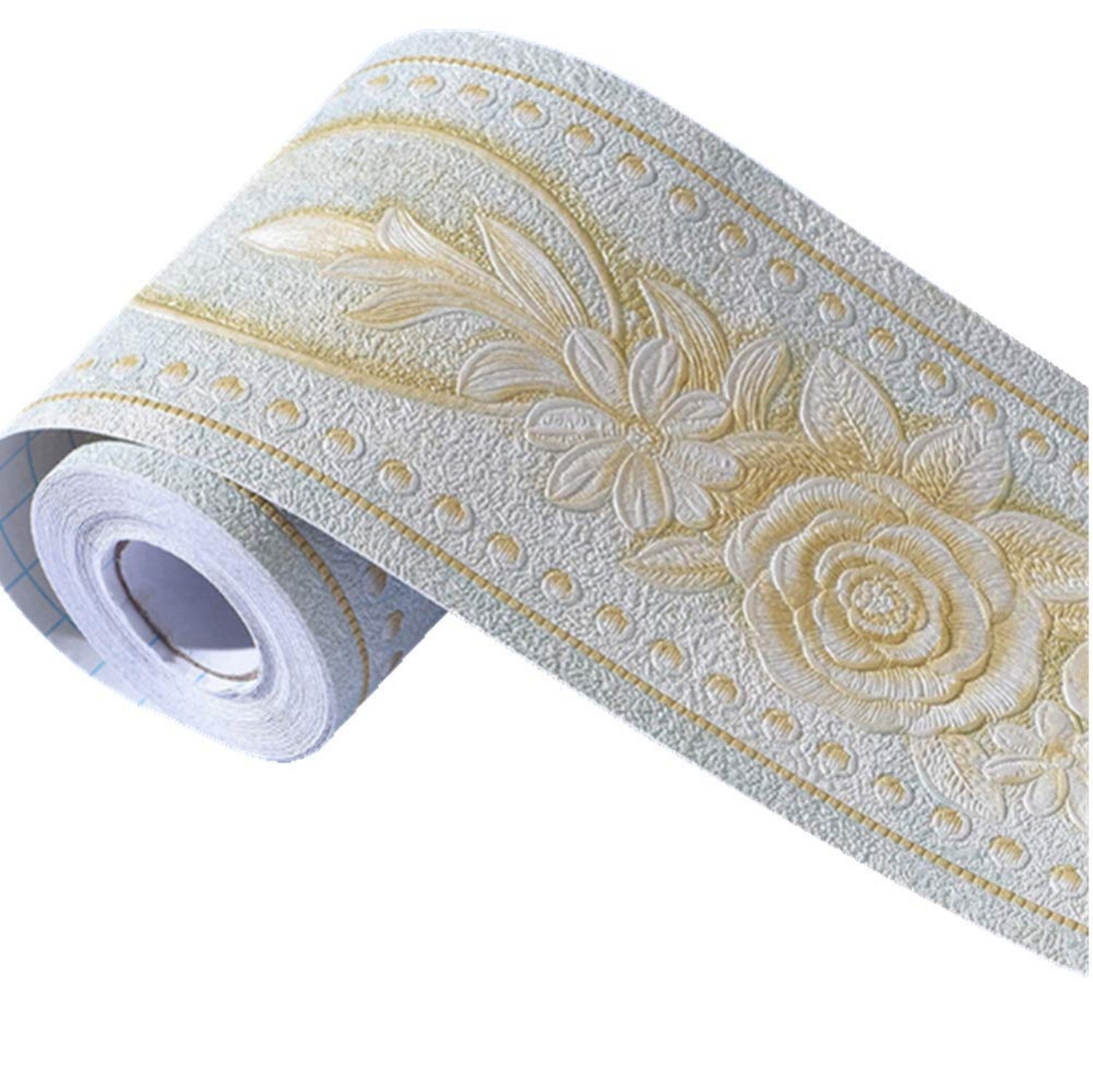 5 Meters Royal Peony 3D Peel and Stick Waterproof Wall Border Easy to Apply K…