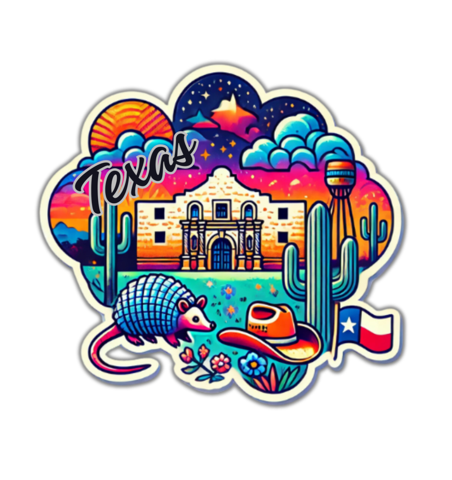 Texas Fridge Magnet or Laptop Sticker