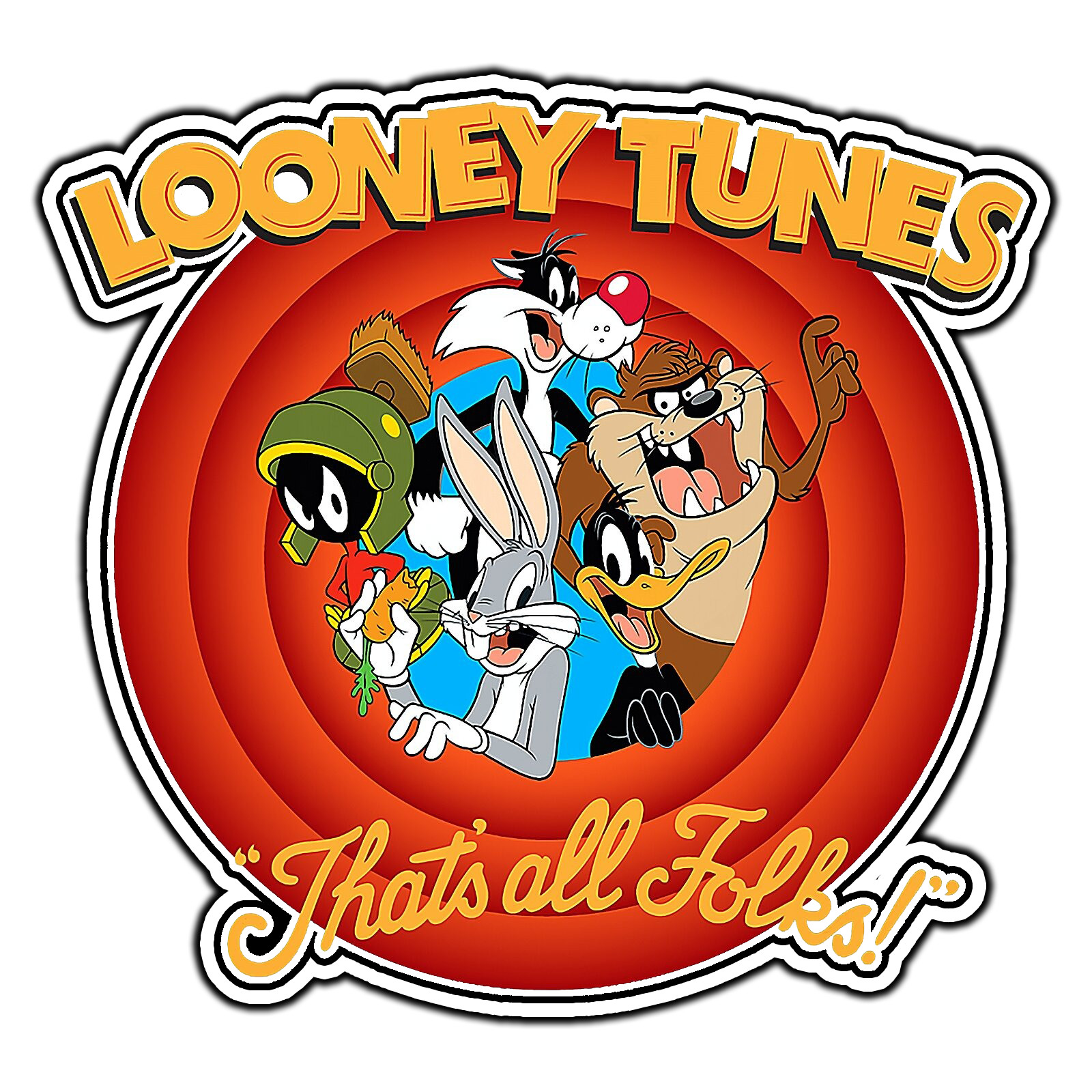 Looney Tunes That's All Folks! #1 Cartoon Sticker Waterproof Vinyl Decal Die-Cut