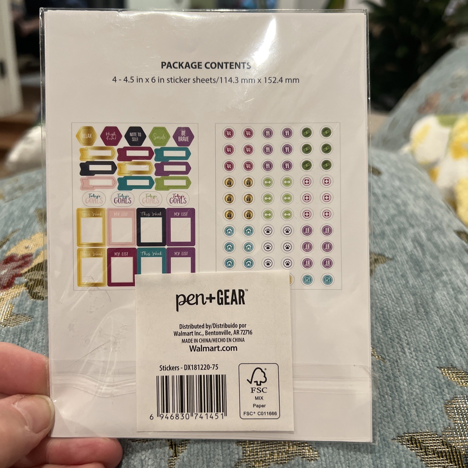Pen and Gear Stickers 4 Sheets Todays Goals Weekly Planner Shopping To Do Lists