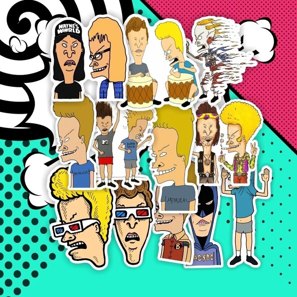 Beavis And Butthead Stickers 45pk Beavis And Butthead Do America Random Mixe TP