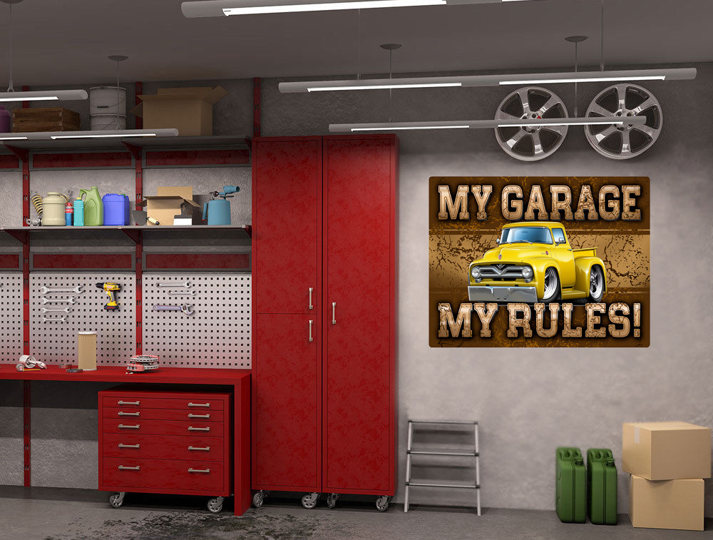 1955 Ford F100 Pickup Truck My Garage My Rules Wall Art Graphic Sticker