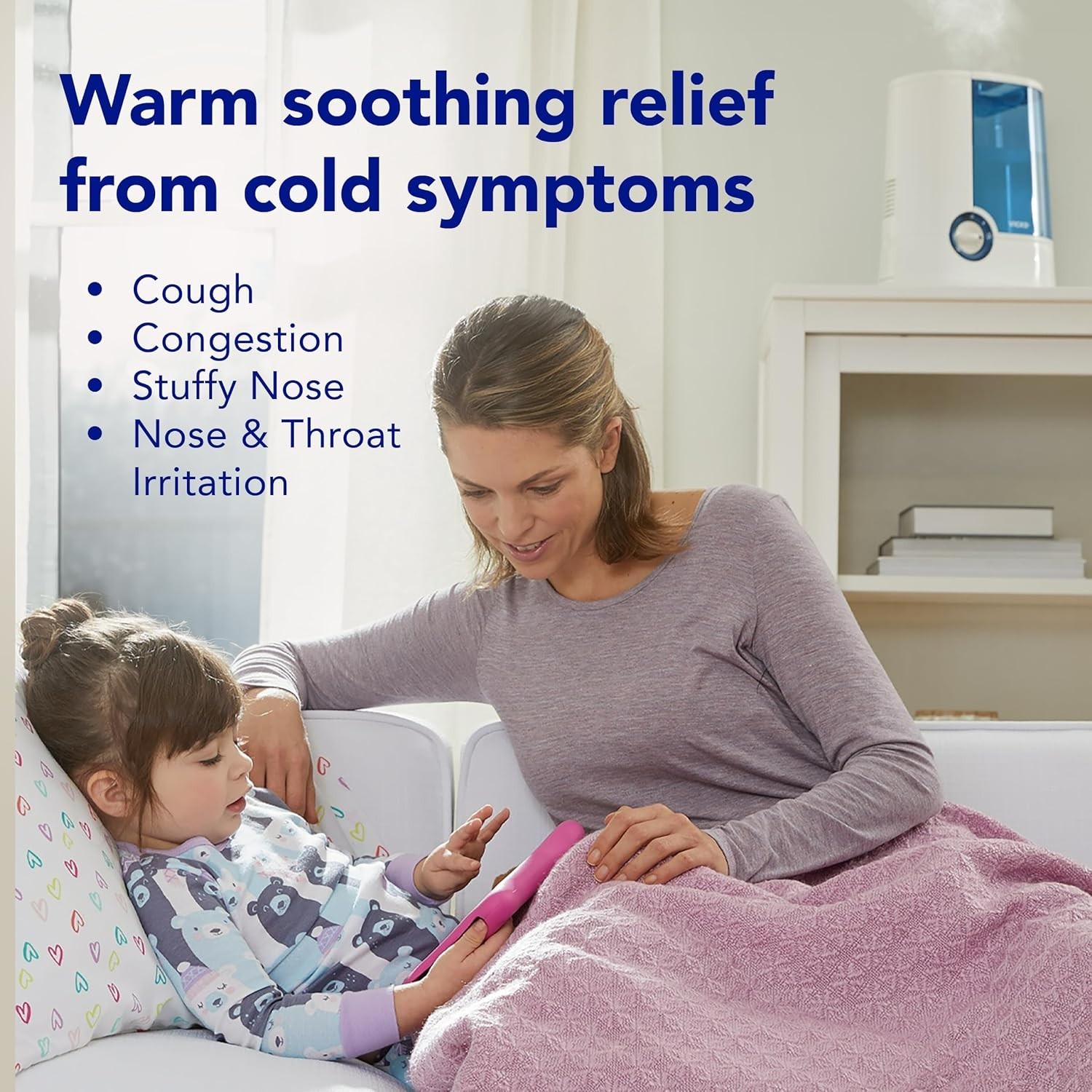 Warm Mist Humidifier – Air Humidifier for Bedroom, Home Large Room,