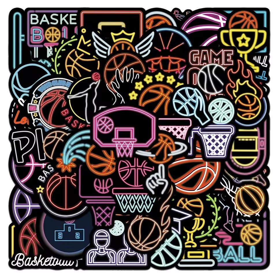 Basketball Stickers – Waterproof Vinyl Decals for Laptop, Water Bottle