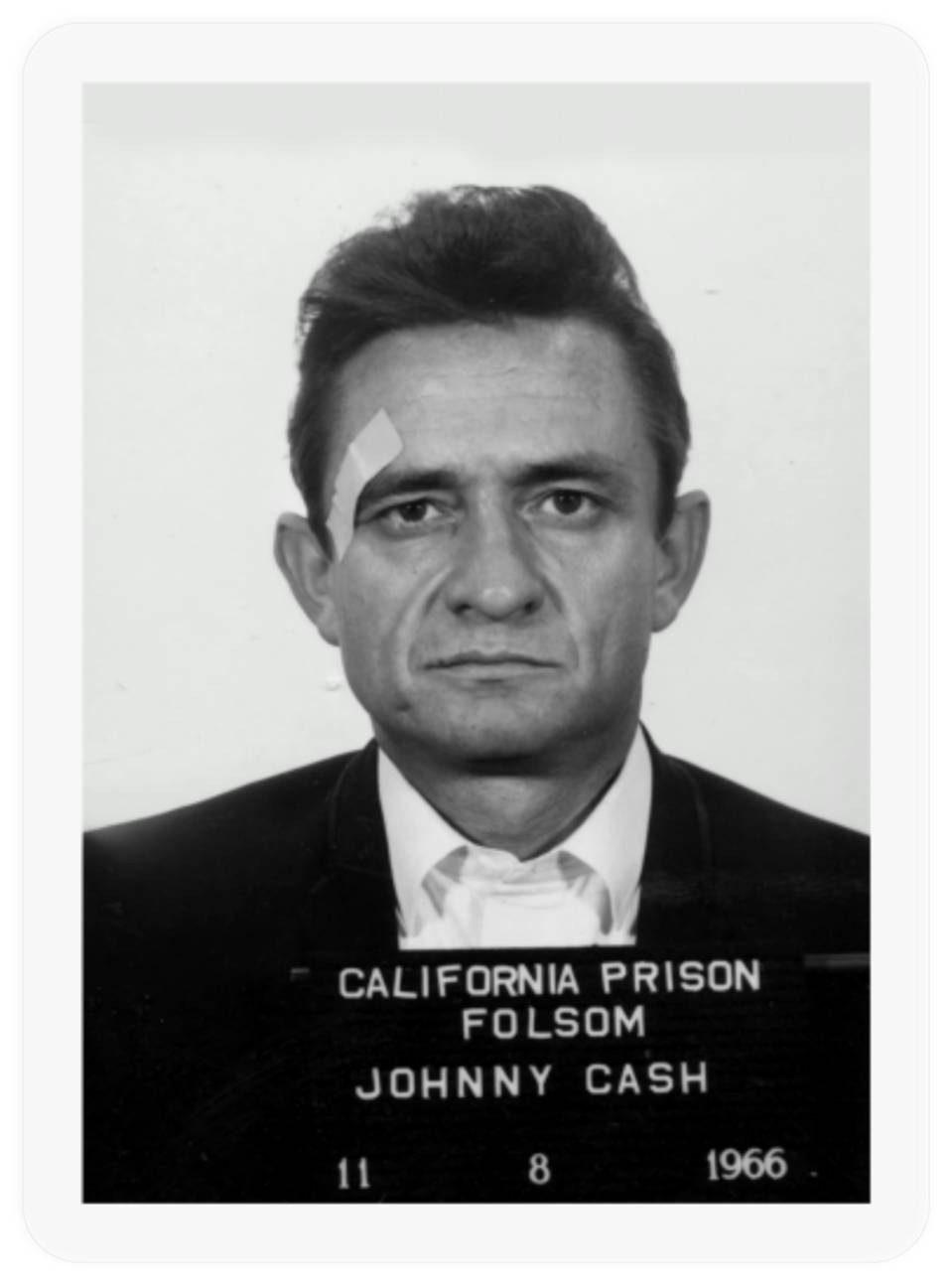 JOHNNY CASH Mugshot Kiss Cut Sticker *NEW* 2-1/2" X 3-1/2"