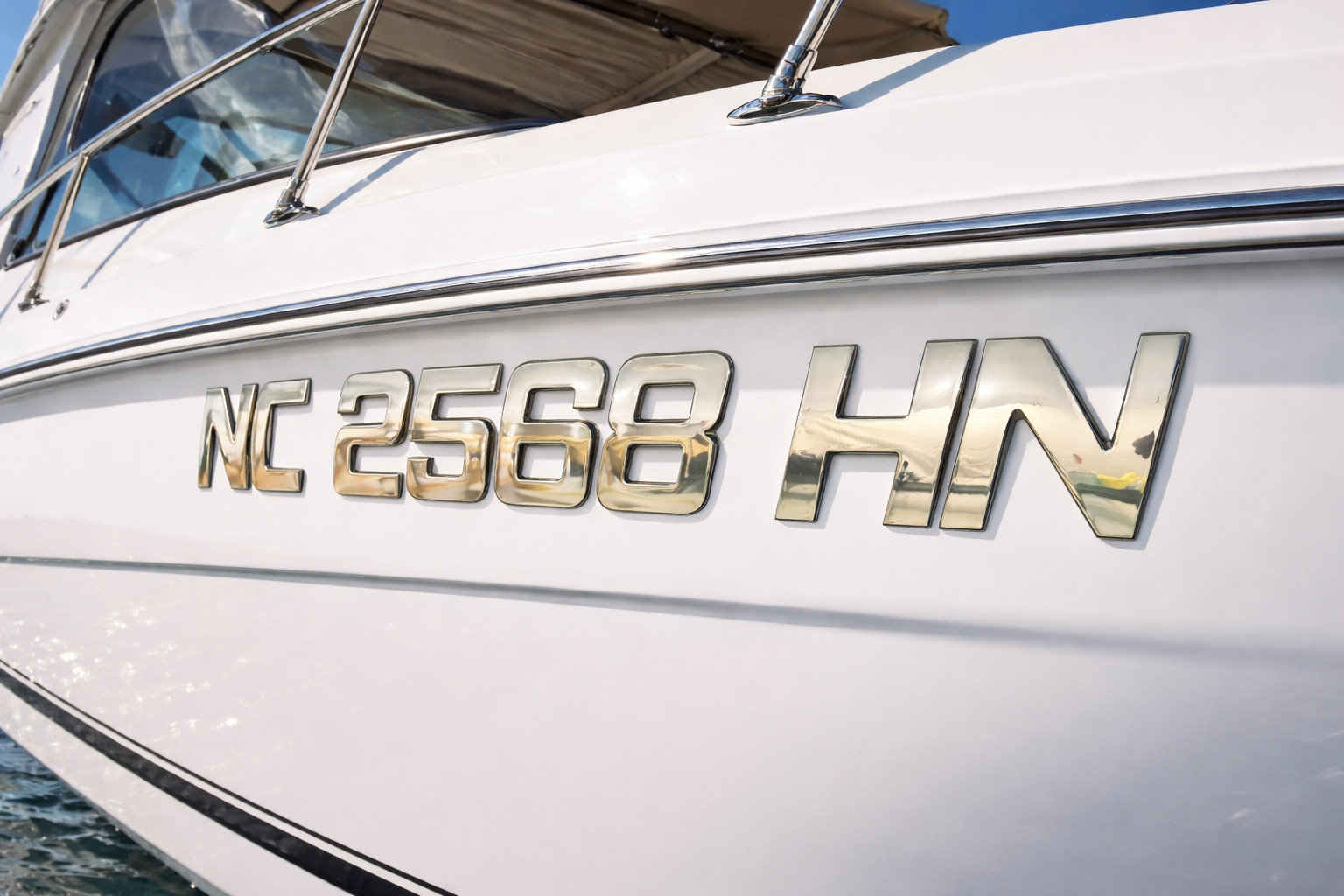 Boat and Jet Ski Registration Numbers and Letters Chrome Emblem