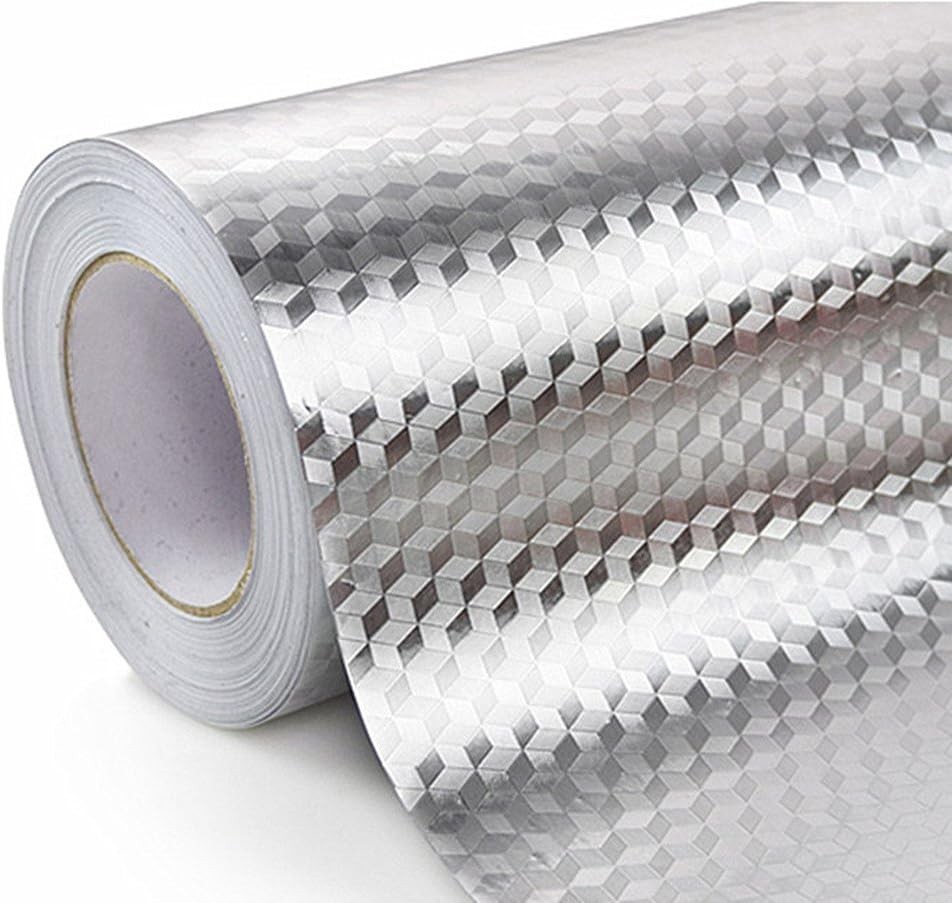 Kitchen Waterproof Aluminum foil Stickers Anti Greasy Counter, 15.7X118.1 inches