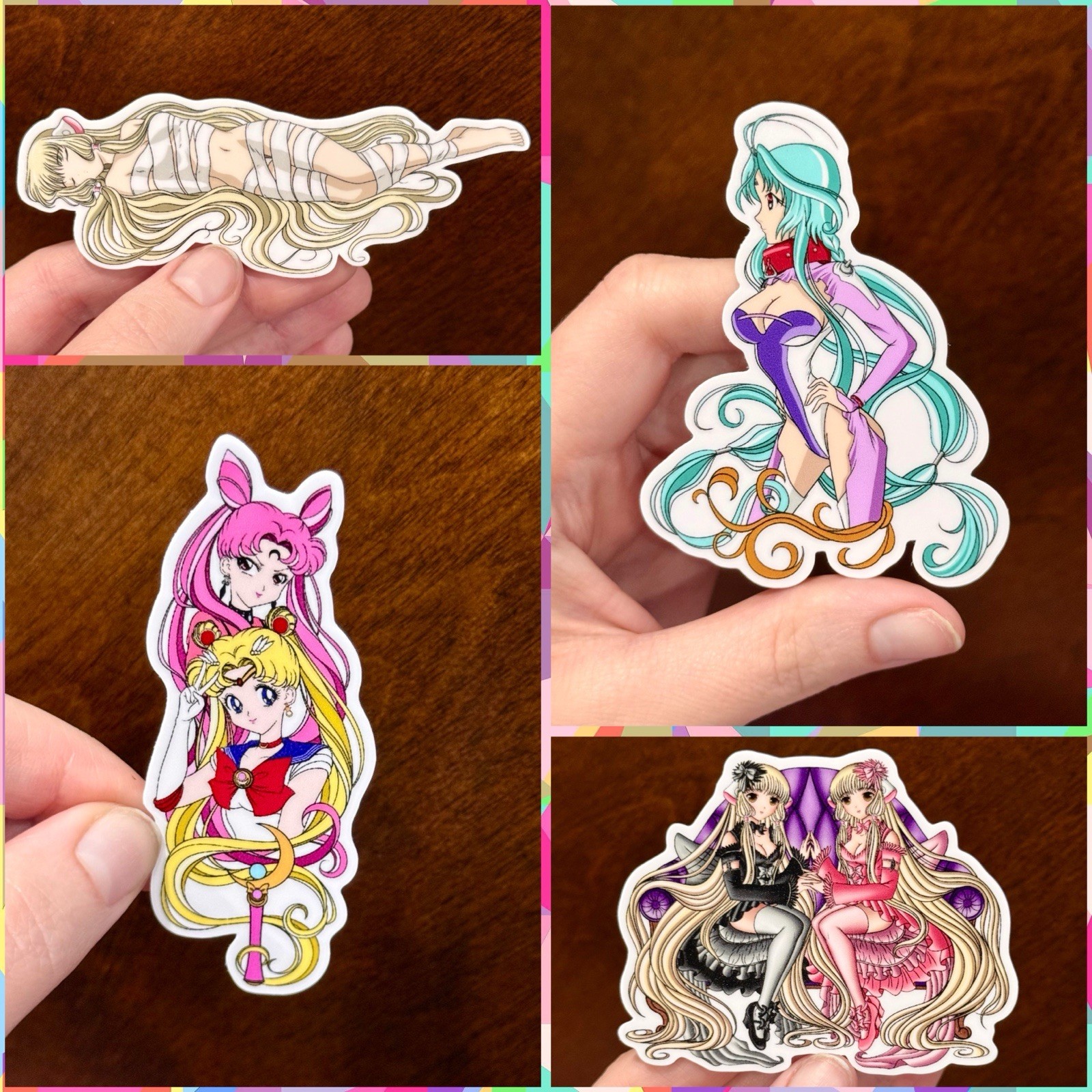 Anime Girls Vinyl Sticker Set Of 4 Chobits Dears Sailor Moon Sexy Chii Ren