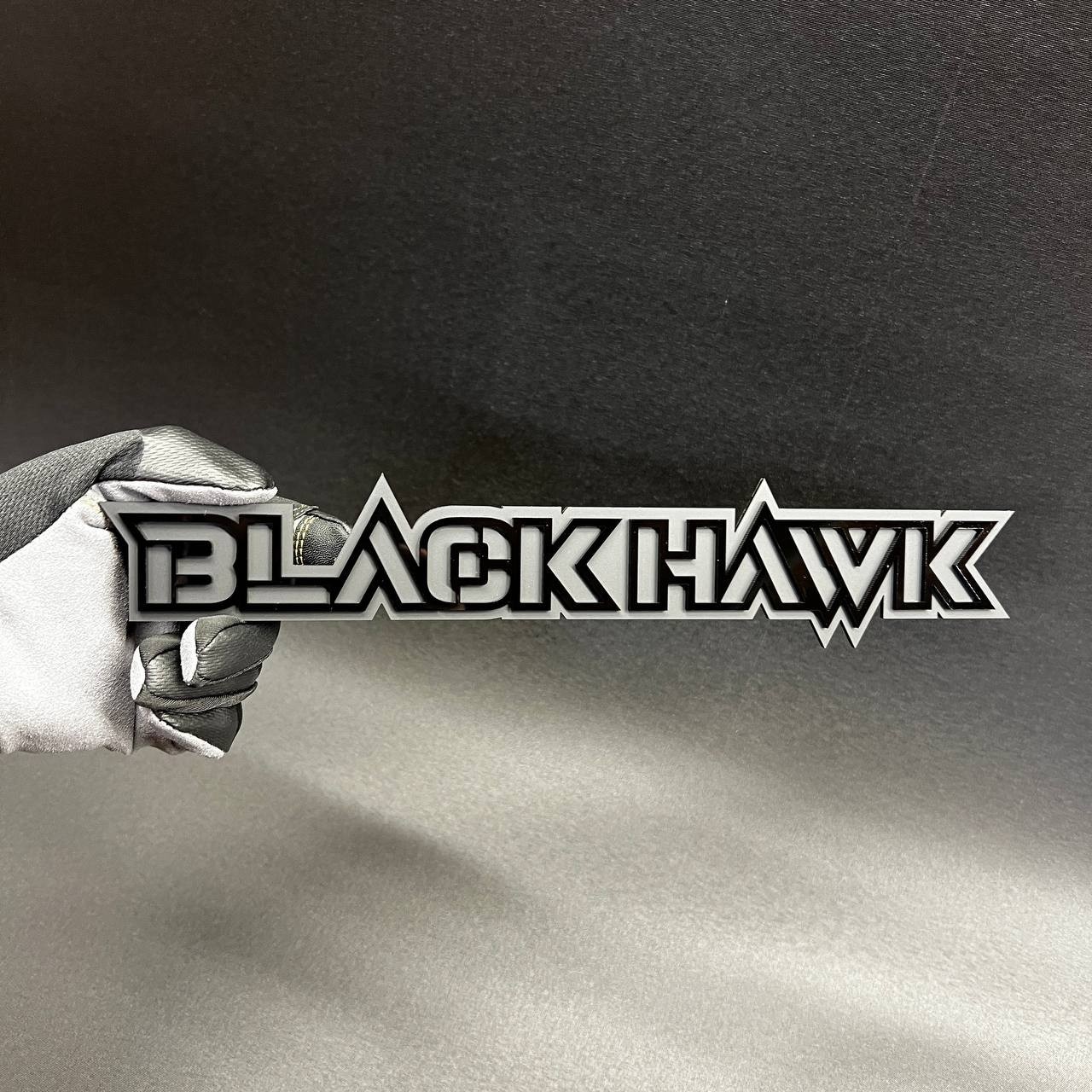 1PC BLACK HAWK Custom 3D Text Car Badge Fender Emblem Tailgate Toolbox Decal