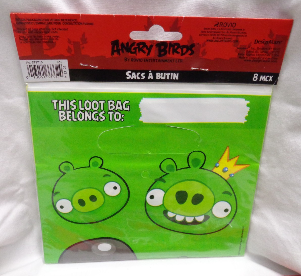 Lot/4 Pkgs ANGRY BIRDS STAR WARS Peel & Stick Wall Decals + PARTY LOOT BAGS