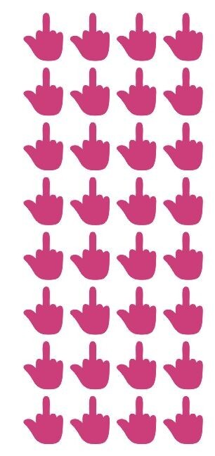Middle Finger Stickers Sticker Hot Pink 1" DC14-041