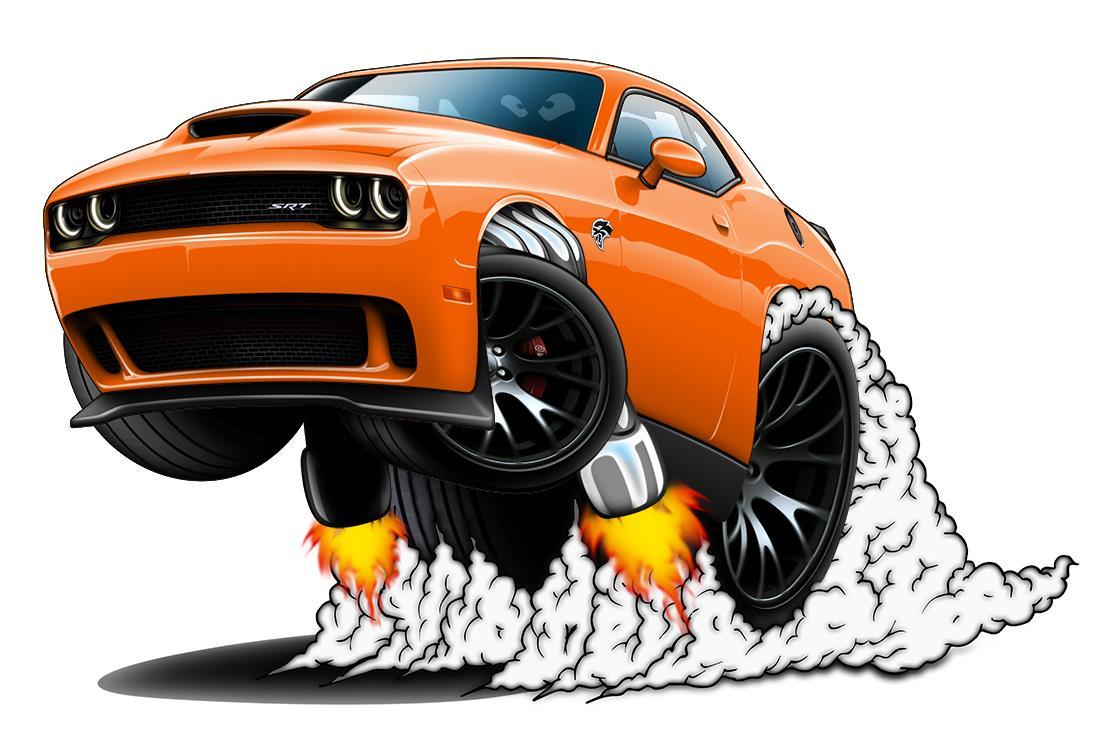 Challenger SRT Hellcat WILD RIDES Car-toon Wall Art Graphic Sticker